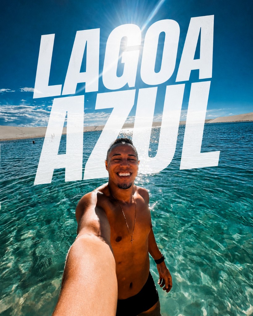 Cliente curtindo o passeio Lagoa Azul