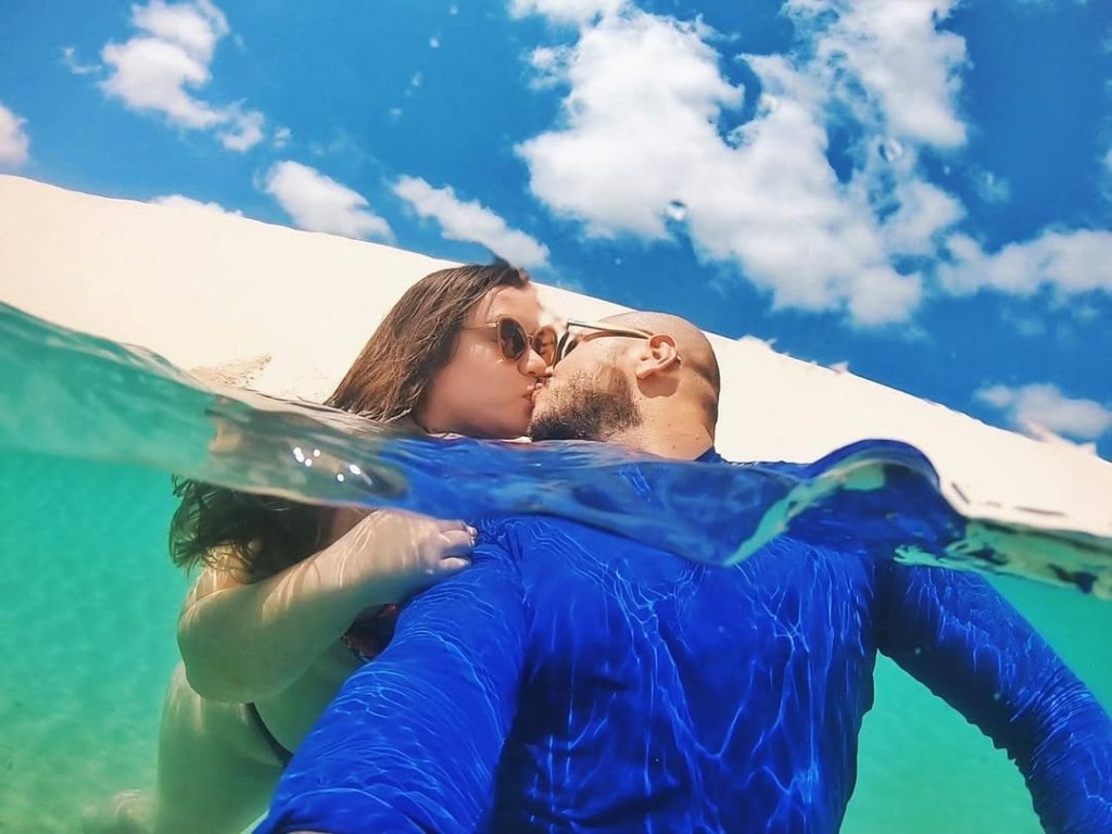 Foto subaquática na Lagoa Azul